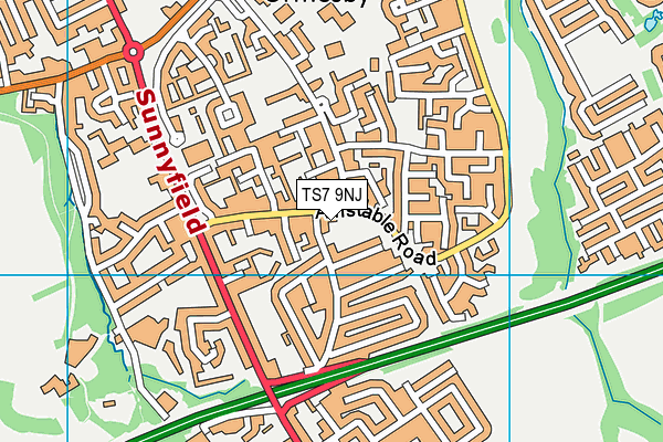 TS7 9NJ map - OS VectorMap District (Ordnance Survey)