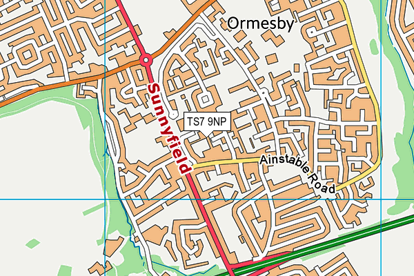 TS7 9NP map - OS VectorMap District (Ordnance Survey)