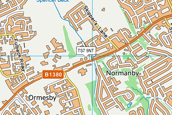 TS7 9NT map - OS VectorMap District (Ordnance Survey)