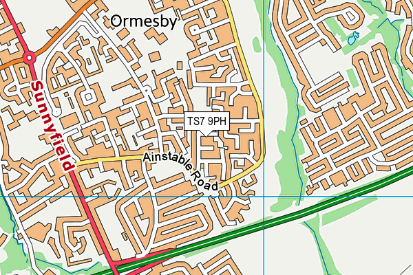 TS7 9PH map - OS VectorMap District (Ordnance Survey)