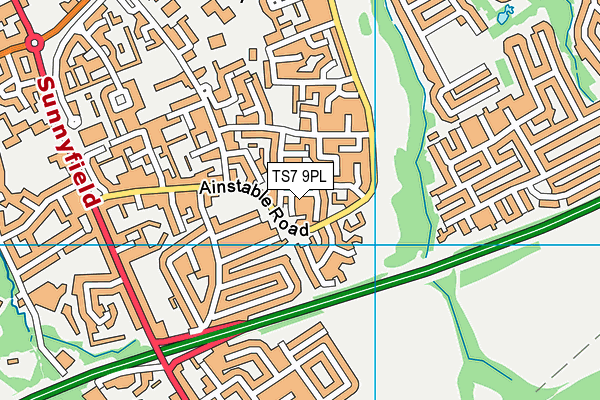 TS7 9PL map - OS VectorMap District (Ordnance Survey)
