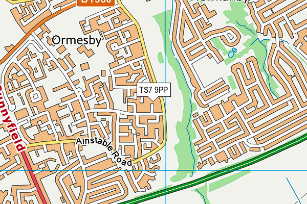 TS7 9PP map - OS VectorMap District (Ordnance Survey)