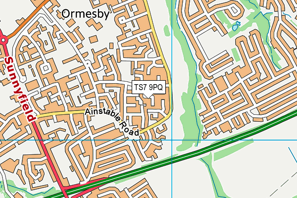TS7 9PQ map - OS VectorMap District (Ordnance Survey)