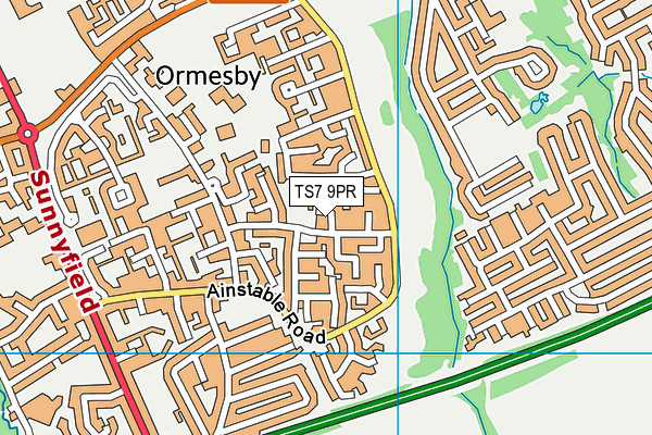 TS7 9PR map - OS VectorMap District (Ordnance Survey)