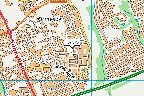 TS7 9PS map - OS VectorMap District (Ordnance Survey)