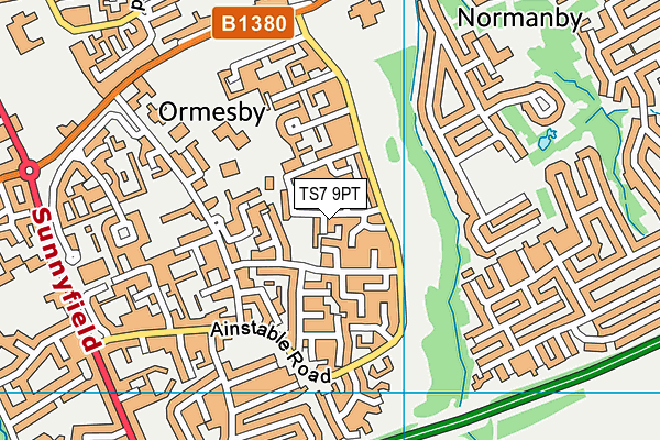TS7 9PT map - OS VectorMap District (Ordnance Survey)