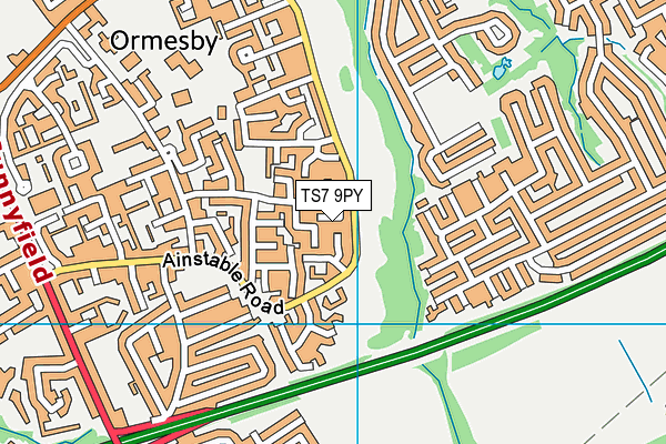 TS7 9PY map - OS VectorMap District (Ordnance Survey)