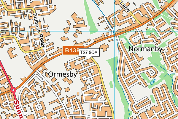 TS7 9QA map - OS VectorMap District (Ordnance Survey)