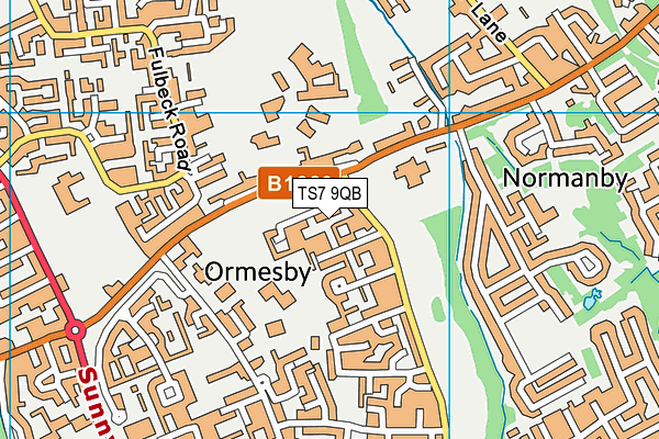 TS7 9QB map - OS VectorMap District (Ordnance Survey)