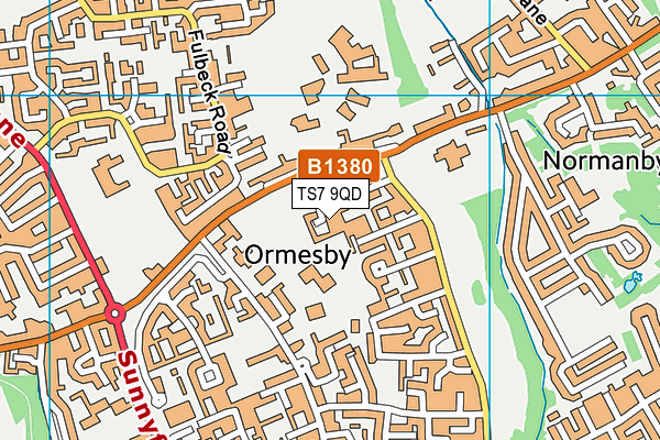 TS7 9QD map - OS VectorMap District (Ordnance Survey)