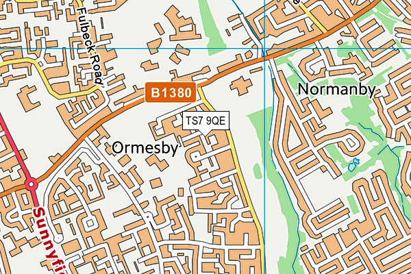 TS7 9QE map - OS VectorMap District (Ordnance Survey)