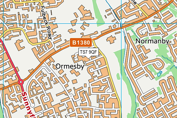 TS7 9QF map - OS VectorMap District (Ordnance Survey)