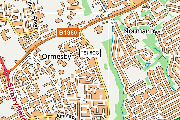 TS7 9QG map - OS VectorMap District (Ordnance Survey)