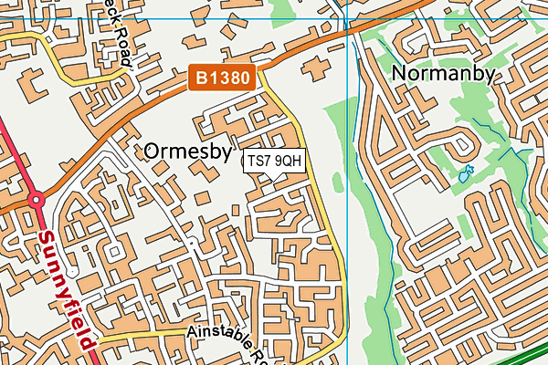 TS7 9QH map - OS VectorMap District (Ordnance Survey)