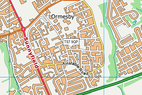 TS7 9QP map - OS VectorMap District (Ordnance Survey)