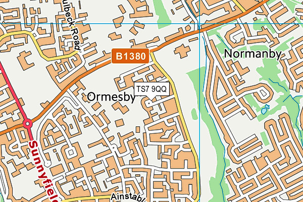 TS7 9QQ map - OS VectorMap District (Ordnance Survey)