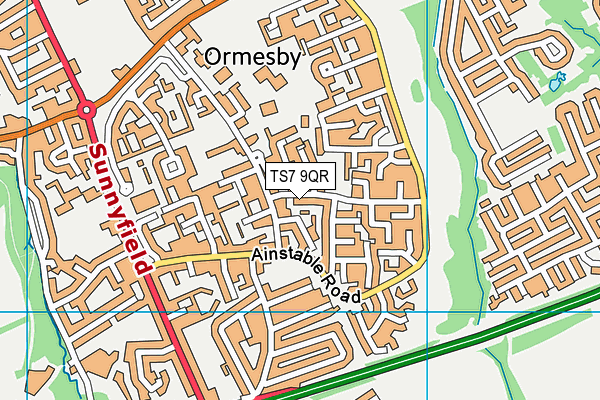 TS7 9QR map - OS VectorMap District (Ordnance Survey)