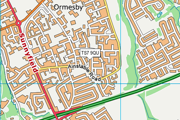TS7 9QU map - OS VectorMap District (Ordnance Survey)