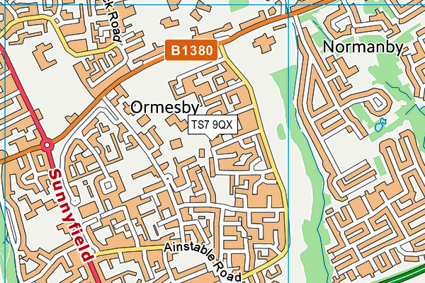 TS7 9QX map - OS VectorMap District (Ordnance Survey)