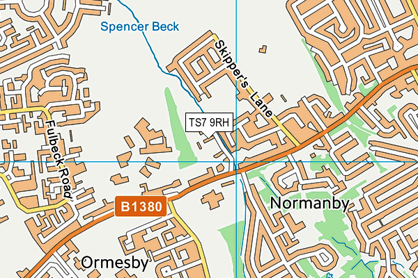TS7 9RH map - OS VectorMap District (Ordnance Survey)