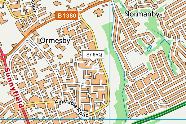 TS7 9RQ map - OS VectorMap District (Ordnance Survey)