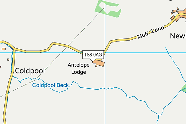 TS8 0AG map - OS VectorMap District (Ordnance Survey)