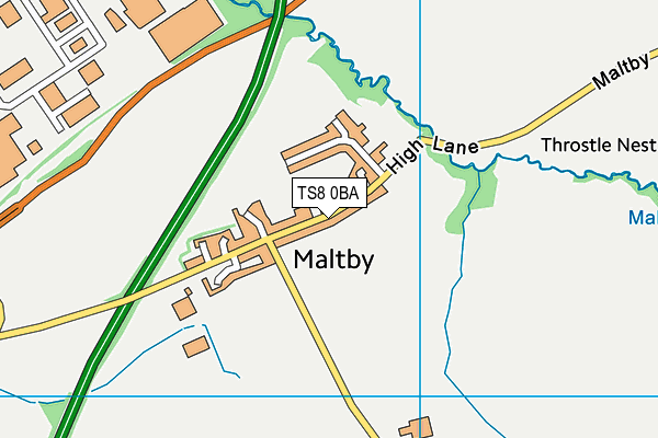 TS8 0BA map - OS VectorMap District (Ordnance Survey)