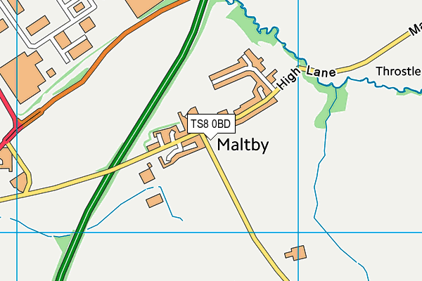 TS8 0BD map - OS VectorMap District (Ordnance Survey)