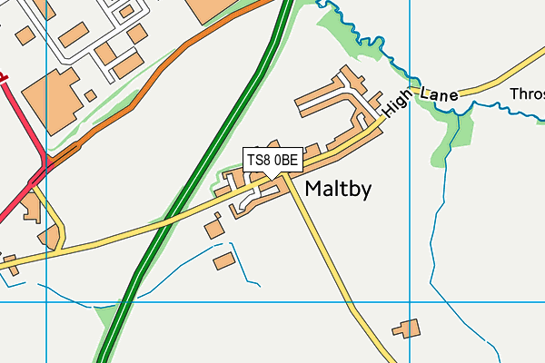 TS8 0BE map - OS VectorMap District (Ordnance Survey)