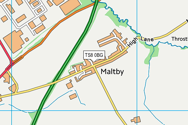 TS8 0BG map - OS VectorMap District (Ordnance Survey)