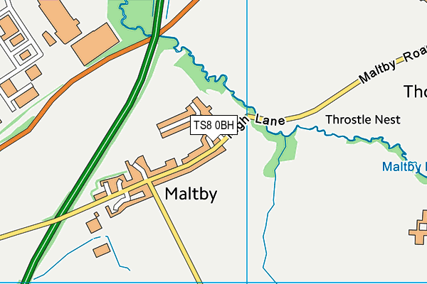 TS8 0BH map - OS VectorMap District (Ordnance Survey)