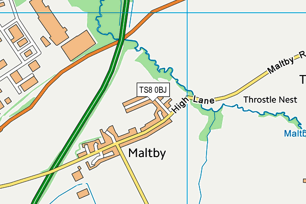 TS8 0BJ map - OS VectorMap District (Ordnance Survey)