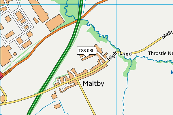 TS8 0BL map - OS VectorMap District (Ordnance Survey)