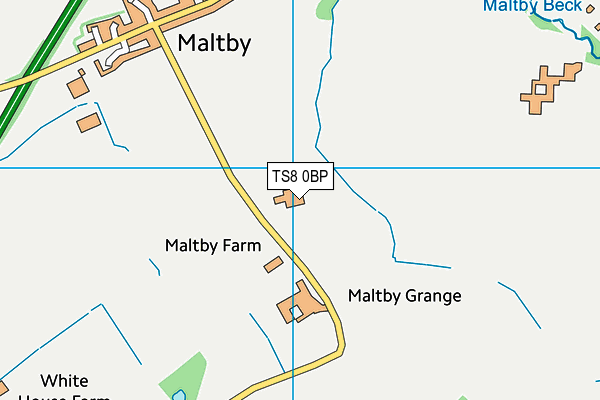 TS8 0BP map - OS VectorMap District (Ordnance Survey)