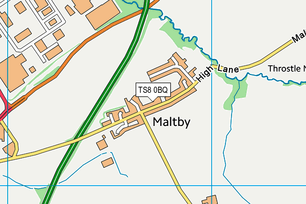 TS8 0BQ map - OS VectorMap District (Ordnance Survey)