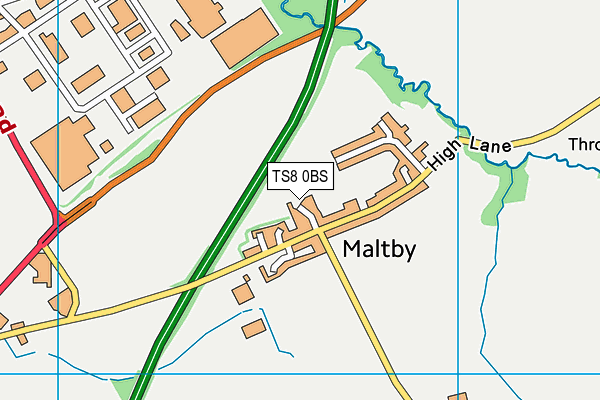 TS8 0BS map - OS VectorMap District (Ordnance Survey)