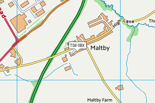 TS8 0BX map - OS VectorMap District (Ordnance Survey)