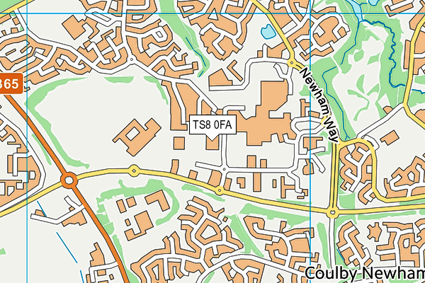 TS8 0FA map - OS VectorMap District (Ordnance Survey)