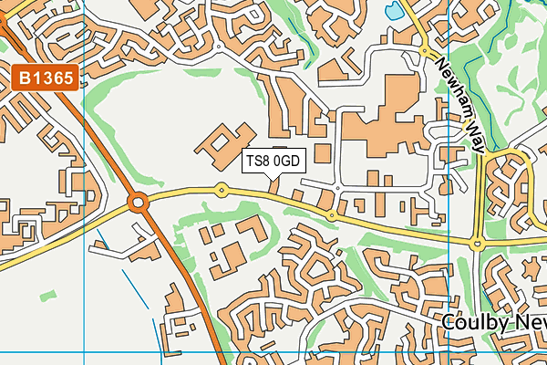 TS8 0GD map - OS VectorMap District (Ordnance Survey)