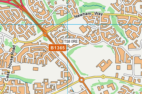 TS8 0RE map - OS VectorMap District (Ordnance Survey)