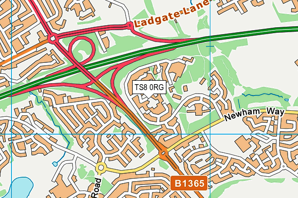 TS8 0RG map - OS VectorMap District (Ordnance Survey)