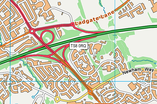 TS8 0RQ map - OS VectorMap District (Ordnance Survey)