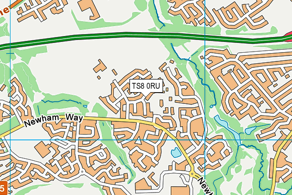 TS8 0RU map - OS VectorMap District (Ordnance Survey)