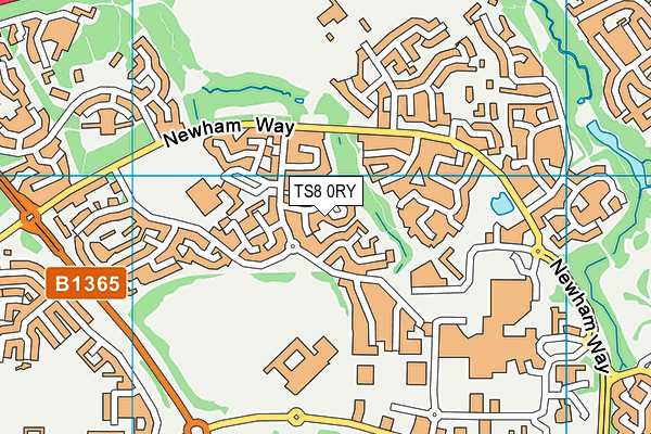 TS8 0RY map - OS VectorMap District (Ordnance Survey)