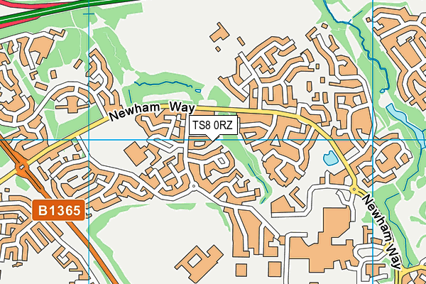 TS8 0RZ map - OS VectorMap District (Ordnance Survey)