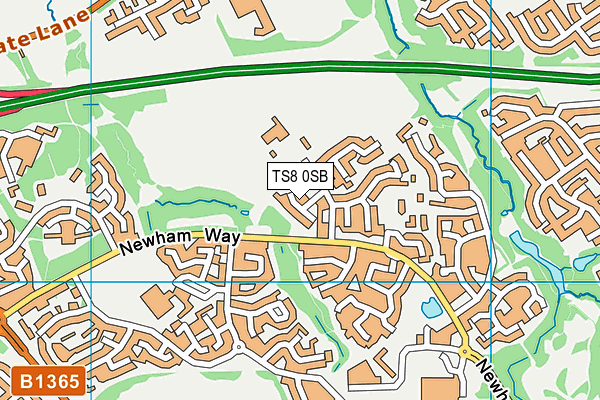 TS8 0SB map - OS VectorMap District (Ordnance Survey)