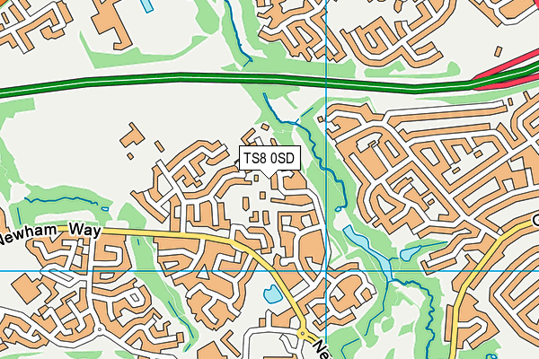 TS8 0SD map - OS VectorMap District (Ordnance Survey)