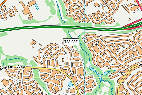 TS8 0SE map - OS VectorMap District (Ordnance Survey)