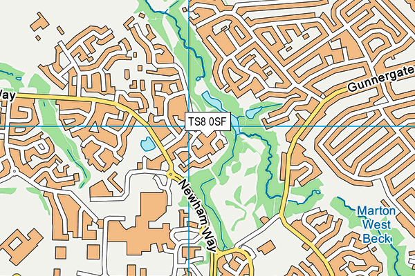 TS8 0SF map - OS VectorMap District (Ordnance Survey)