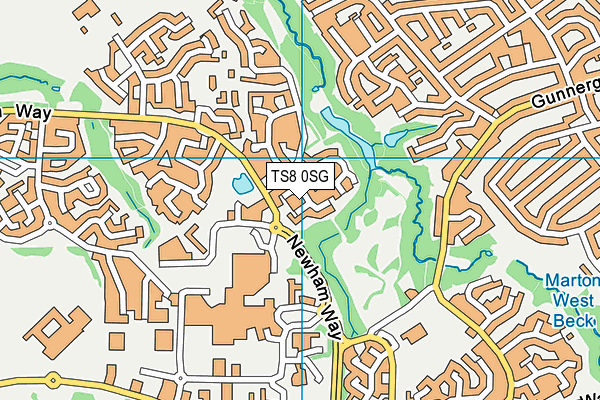 TS8 0SG map - OS VectorMap District (Ordnance Survey)